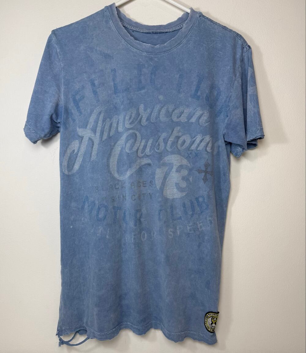 Affliction Vintage Distressed Blue Mineral Wash Medium